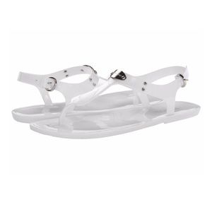 Michael Kors MK plate Jelly white sandals sz6